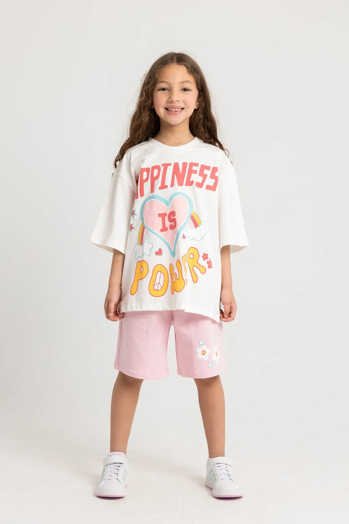 Girls Cotton Pajama Set - Happiness is Power