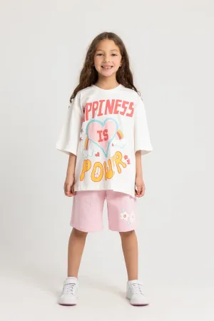 Girls Cotton Pajama Set - Happiness is Power