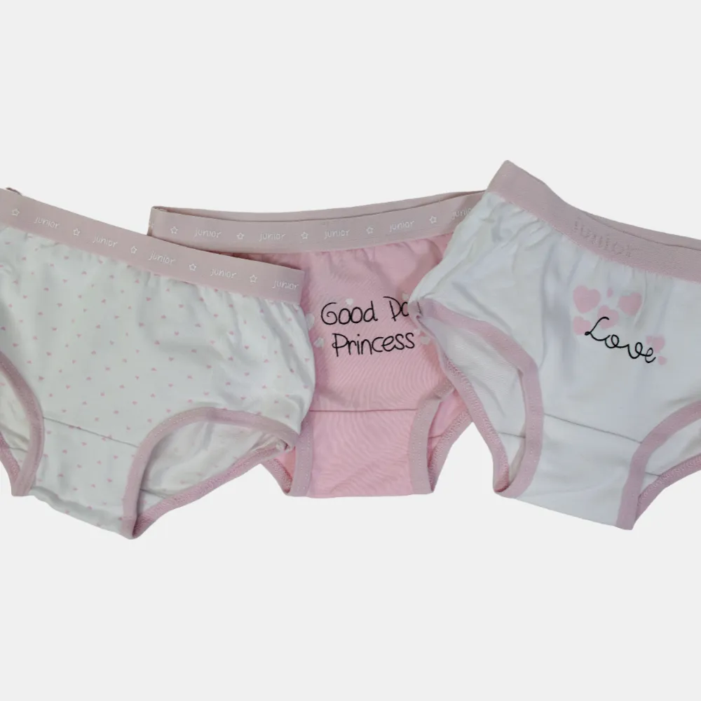 Girls' Cotton Panties – (Pack of 3)