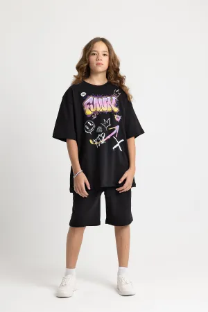 Girls Cotton Set- Black
