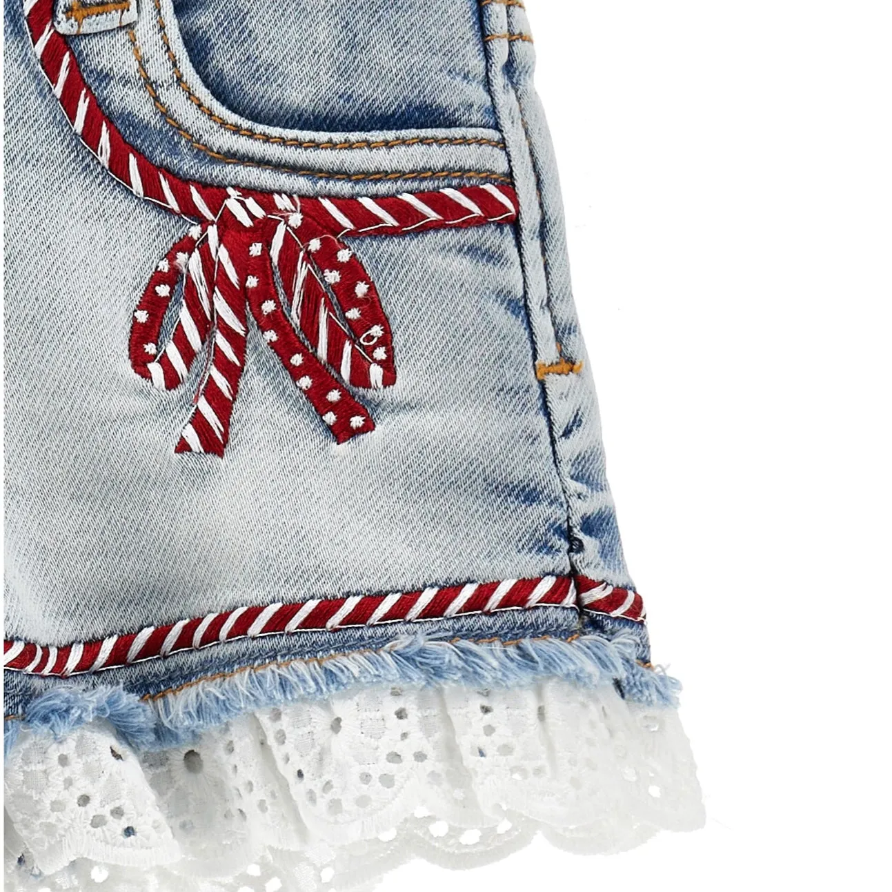 Girls Denim Frill Shorts