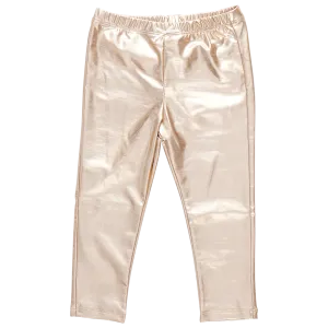 Girls Lame Legging - Light Gold