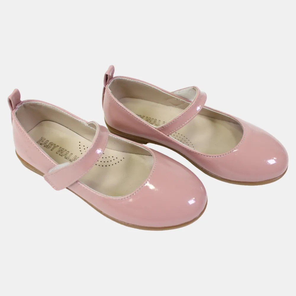 Girls Leather Shoes – Shiny Pink