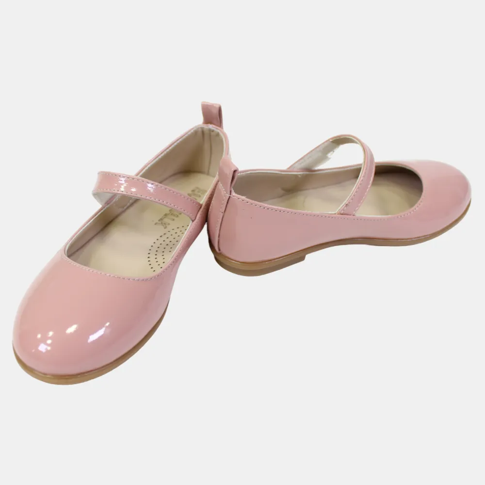 Girls Leather Shoes – Shiny Pink