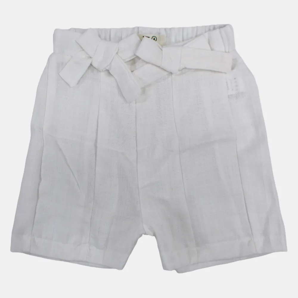 Girls' Linen Shorts – Bow Details
