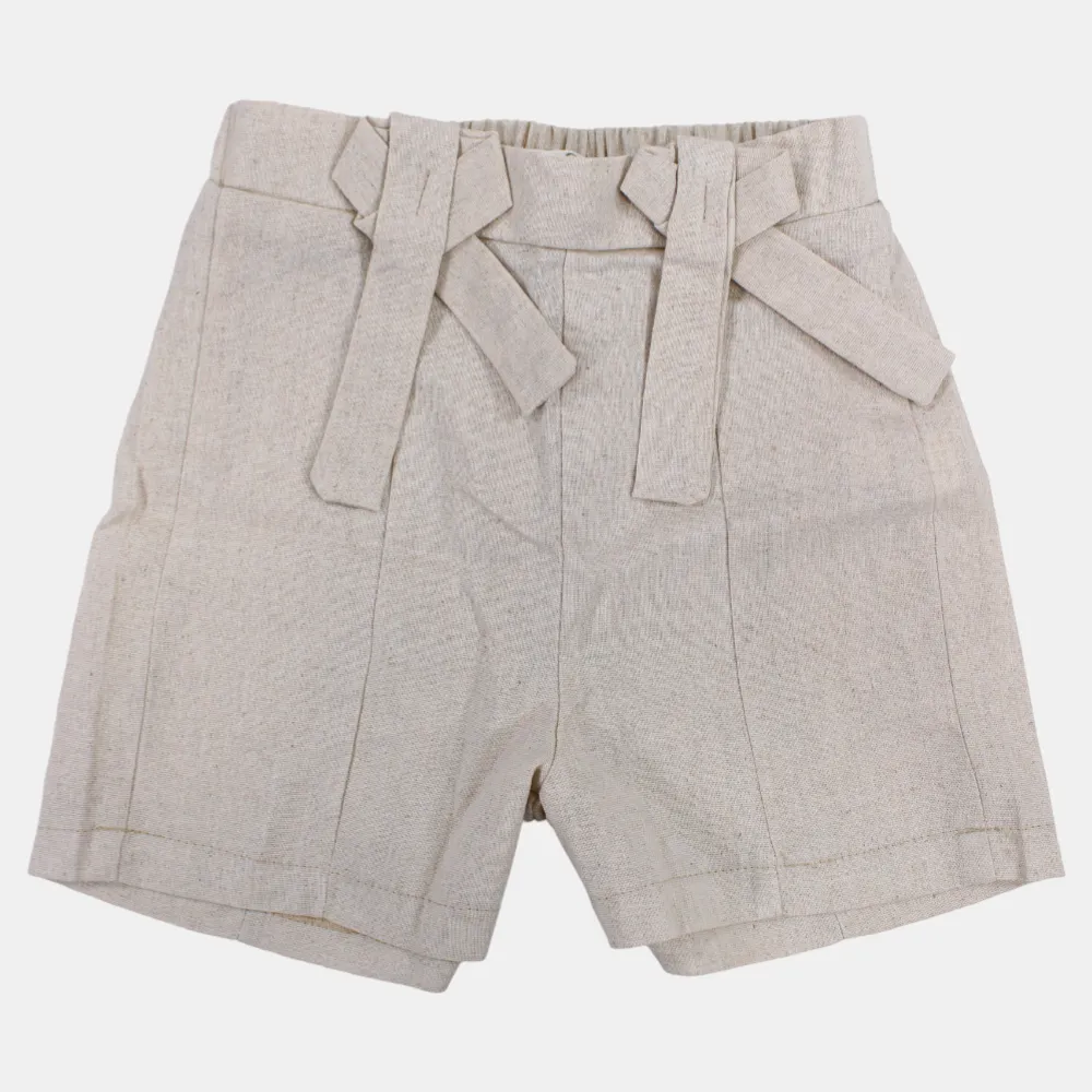 Girls' Linen Shorts – Bow Details