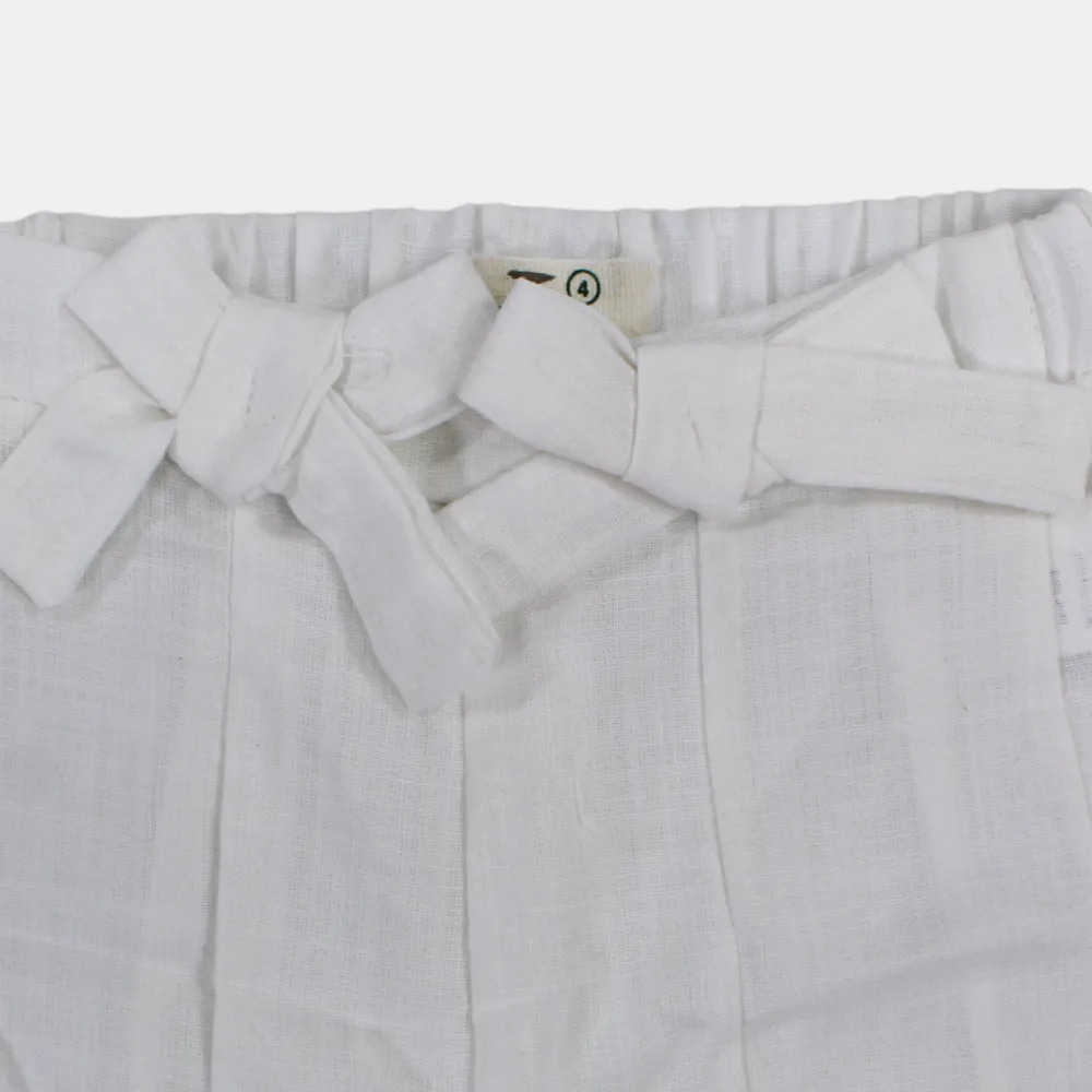 Girls' Linen Shorts – Bow Details