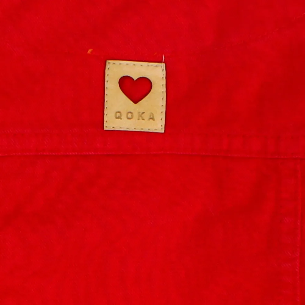 Girls Long-Sleeved Ruffled Red Gabardine Jacket