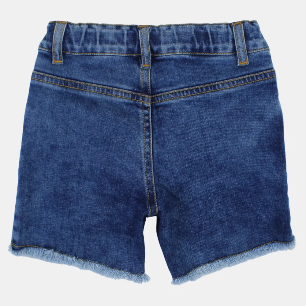 Girls Navy Jean Shorts
