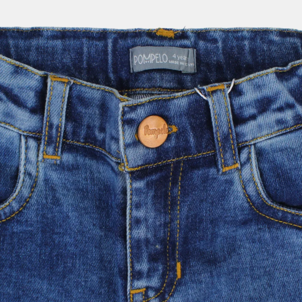 Girls Navy Jean Shorts