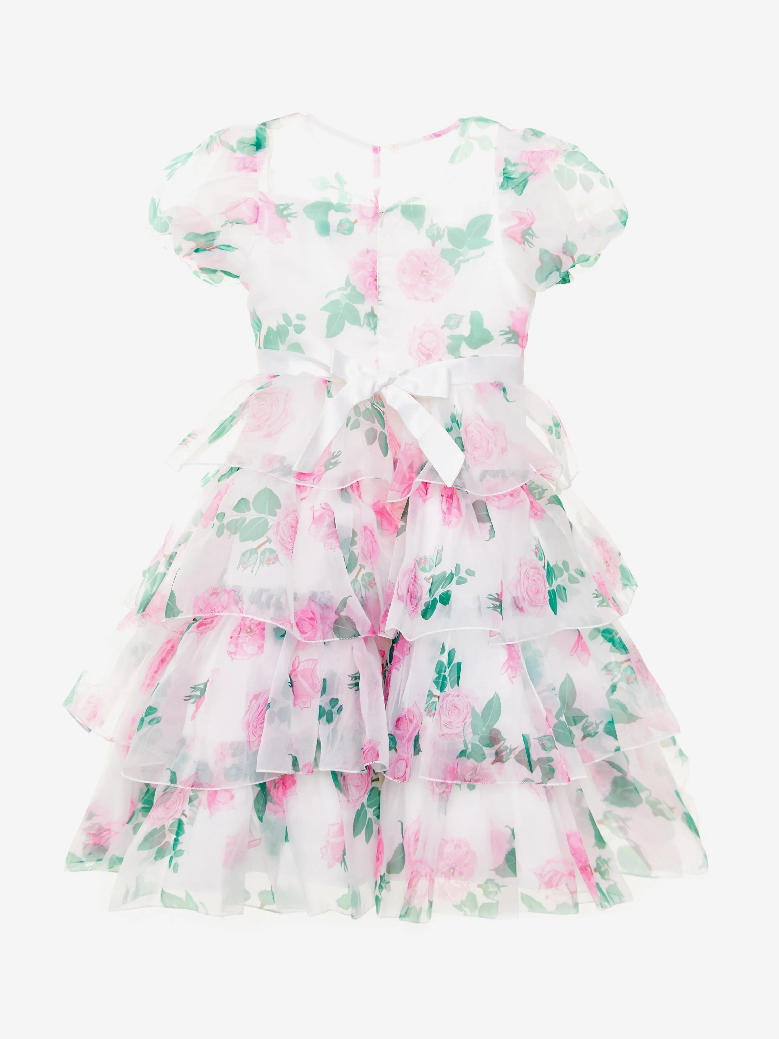 Girls Peony Princess Dress in White