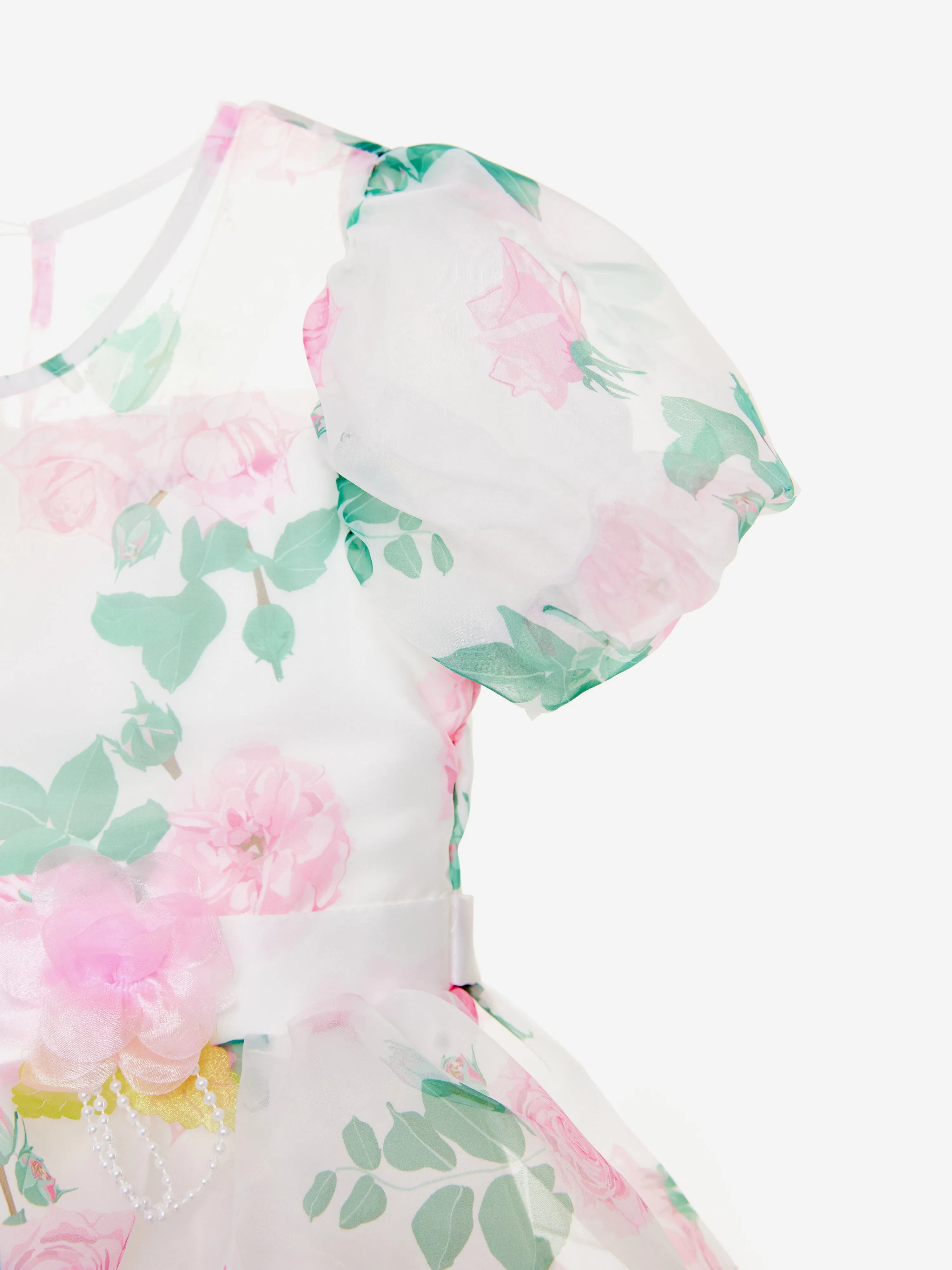 Girls Peony Princess Dress in White
