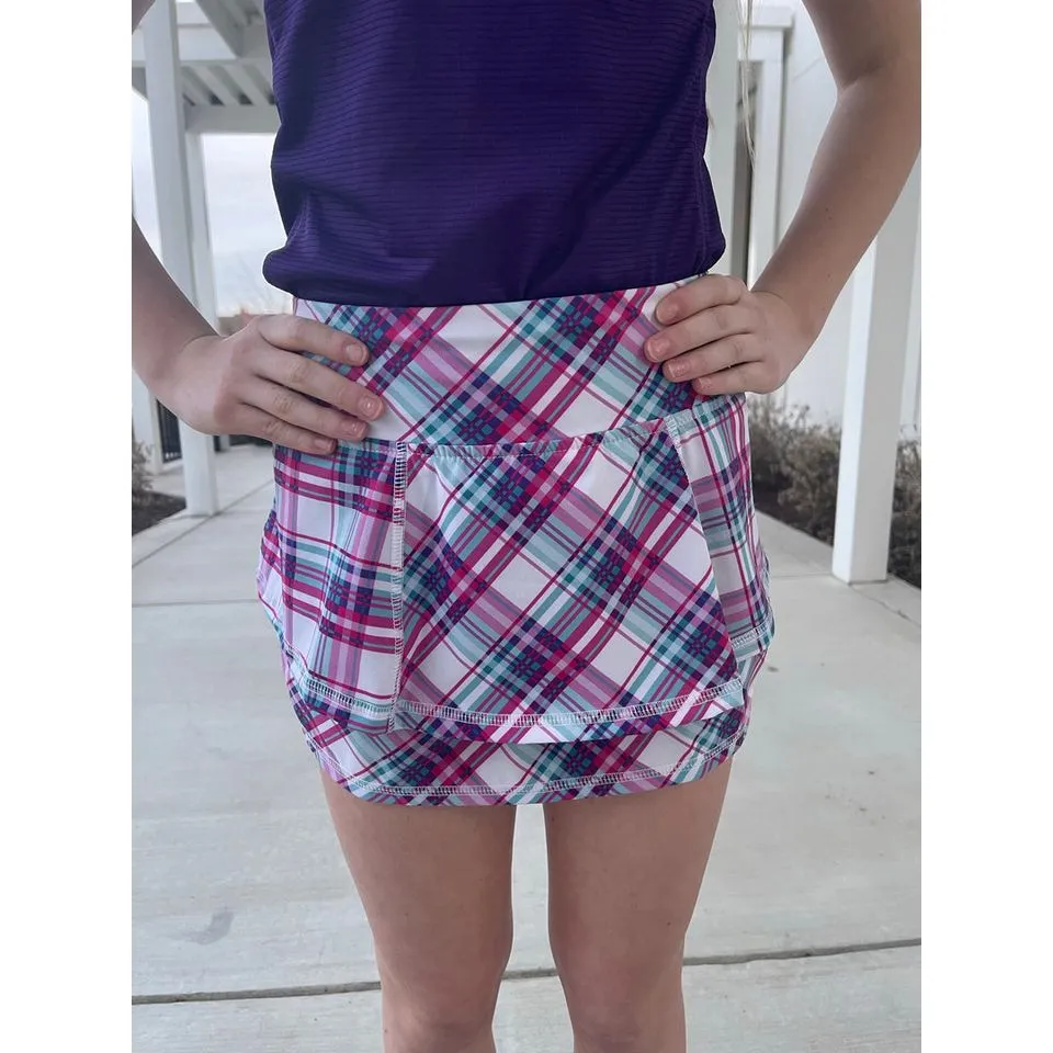 Girls Print Ruffle Skirt Mazy Plaid