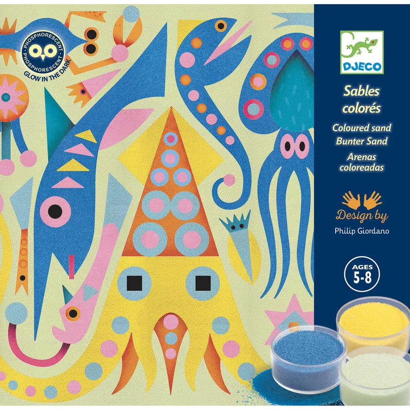 Glow-in-the-dark Coloured Sands Art Kit