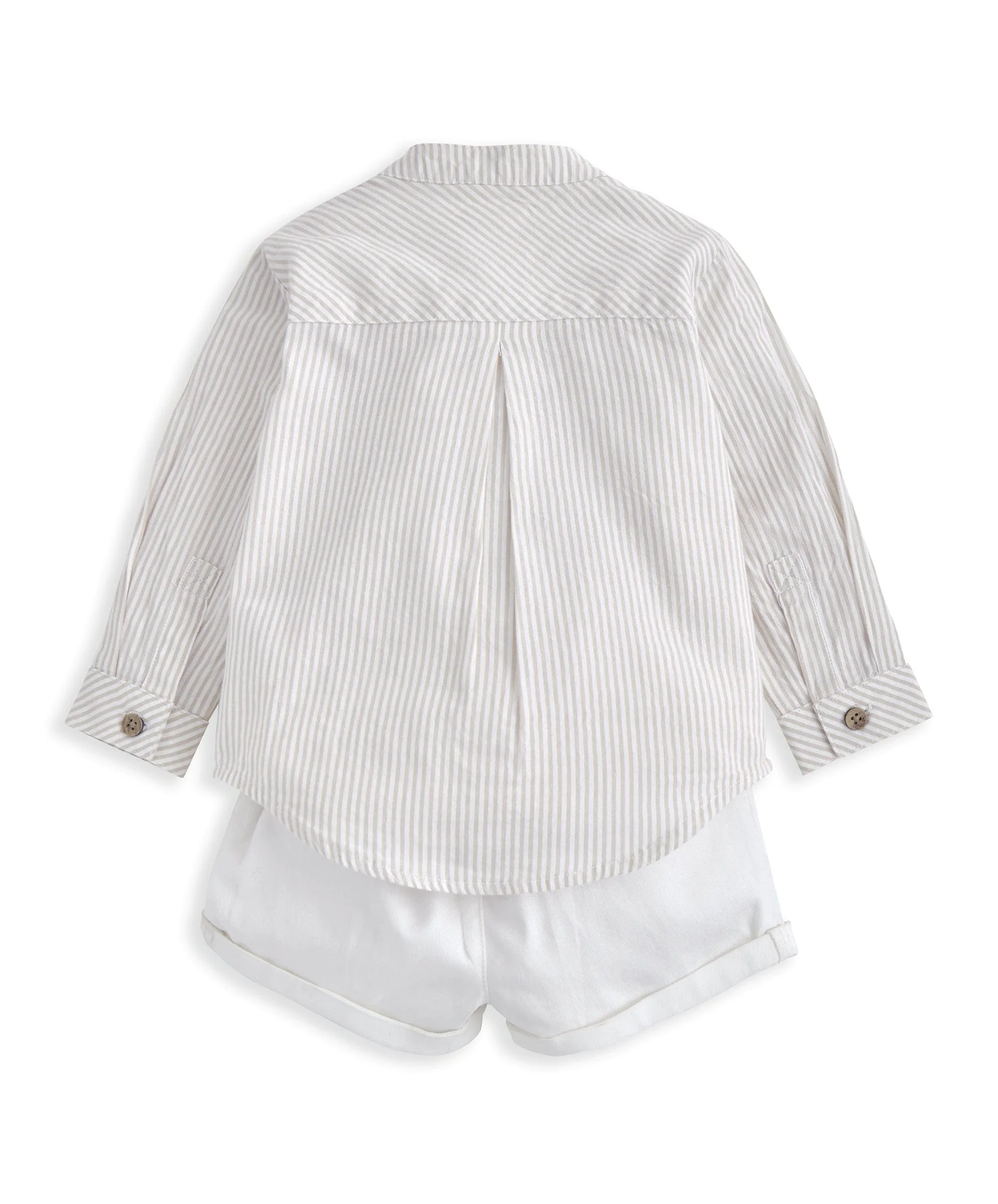 Grandad Collar Shirt & Shorts Set (2 Pieces)