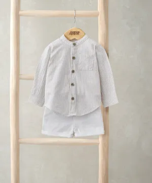 Grandad Collar Shirt & Shorts Set (2 Pieces)