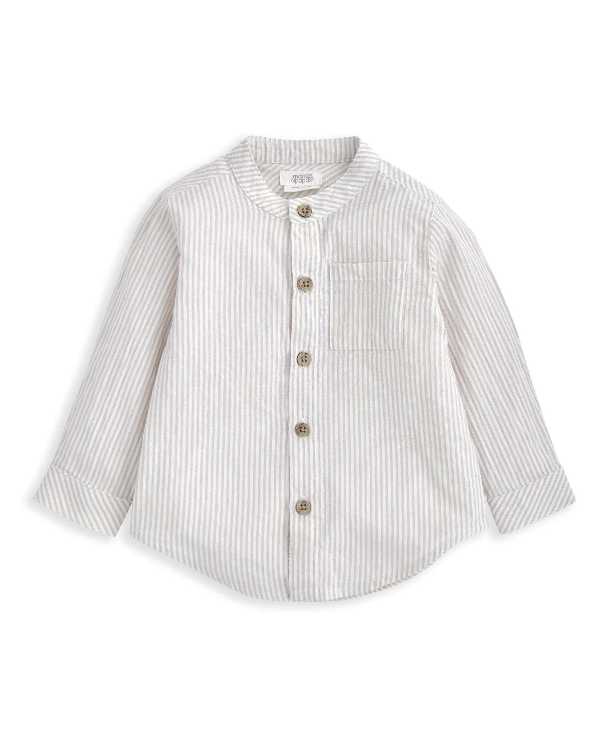 Grandad Collar Shirt & Shorts Set (2 Pieces)