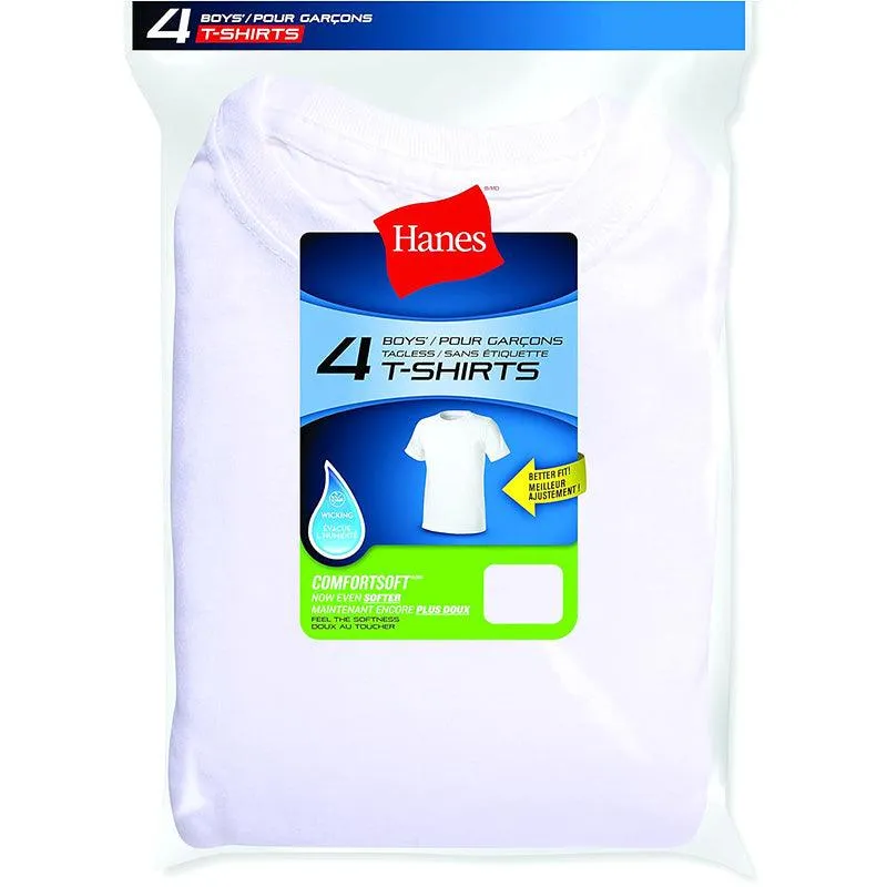 Hanes Boys Tagless Crew Tee - 4pk Babykids Hanes