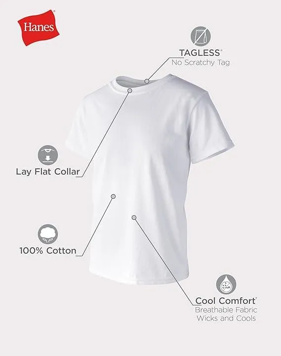 Hanes Boys Tagless Crew Tee - 4pk Babykids Hanes