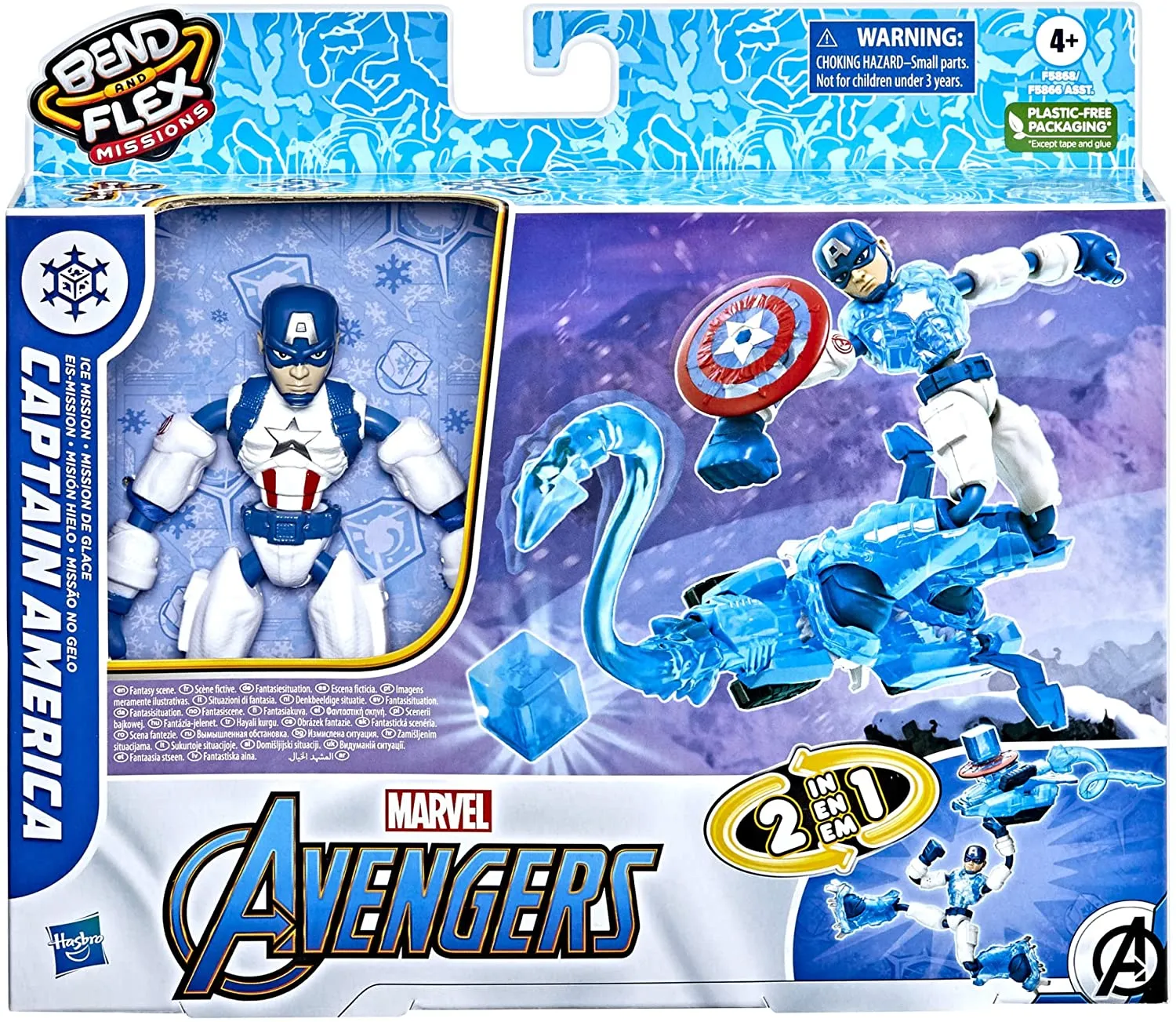 Hasbro Toys Hasbro Marvel Avengers Bend and Flex Missions Captain America Ice Mission Figure