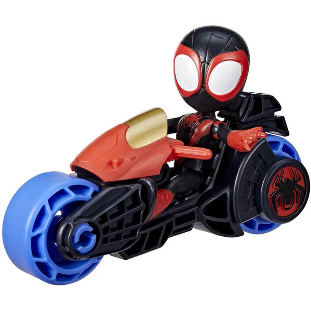 Hasbro Toys Marvel Spidey and His Amazing Friends 4" Miles Morales and Motorcycle Action Figure