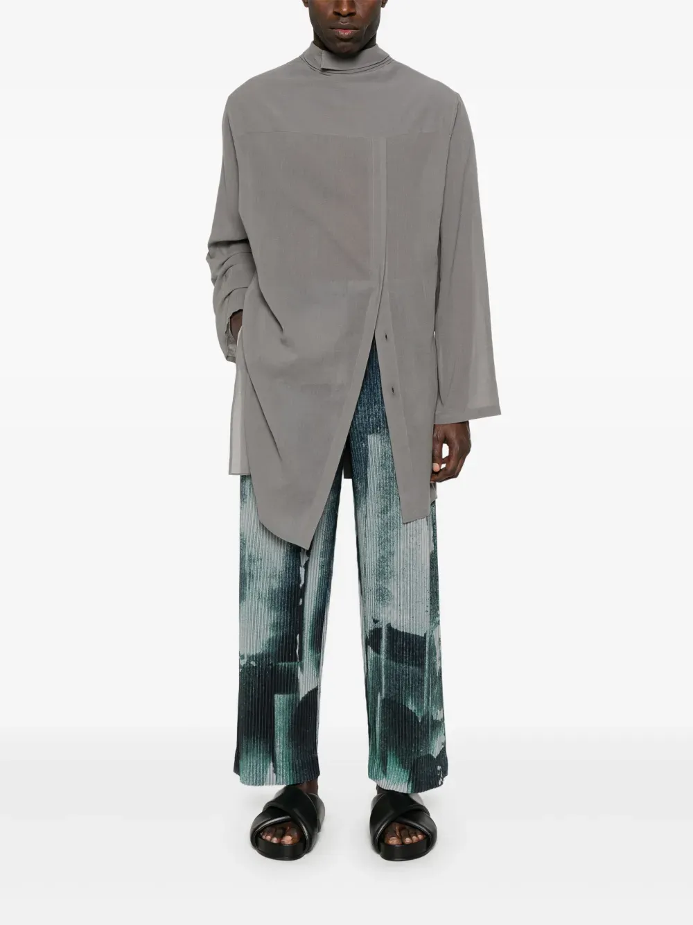 HOMME PLISSE ISSEY MIYAKE - Men Wind Walk Abstract Art Pant Clothing_homme-plisse-iss