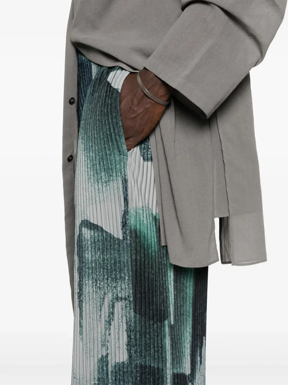 HOMME PLISSE ISSEY MIYAKE - Men Wind Walk Abstract Art Pant Clothing_homme-plisse-iss