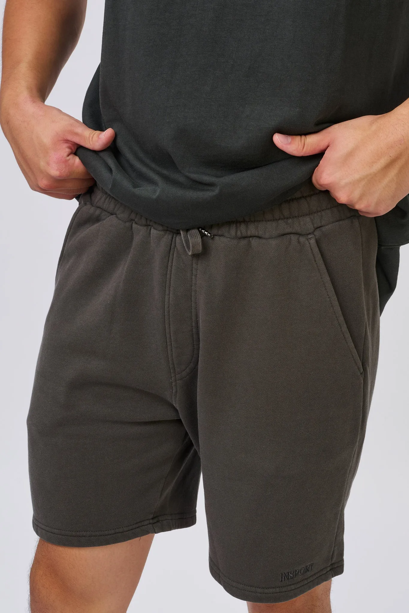 INSPORT MEN'S EASTON FLEECE ONYX SHORTS Cothing_Mens-Insport