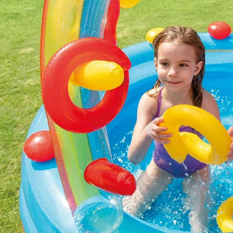 Intex Rainbow Ring inflatable Pool and slide