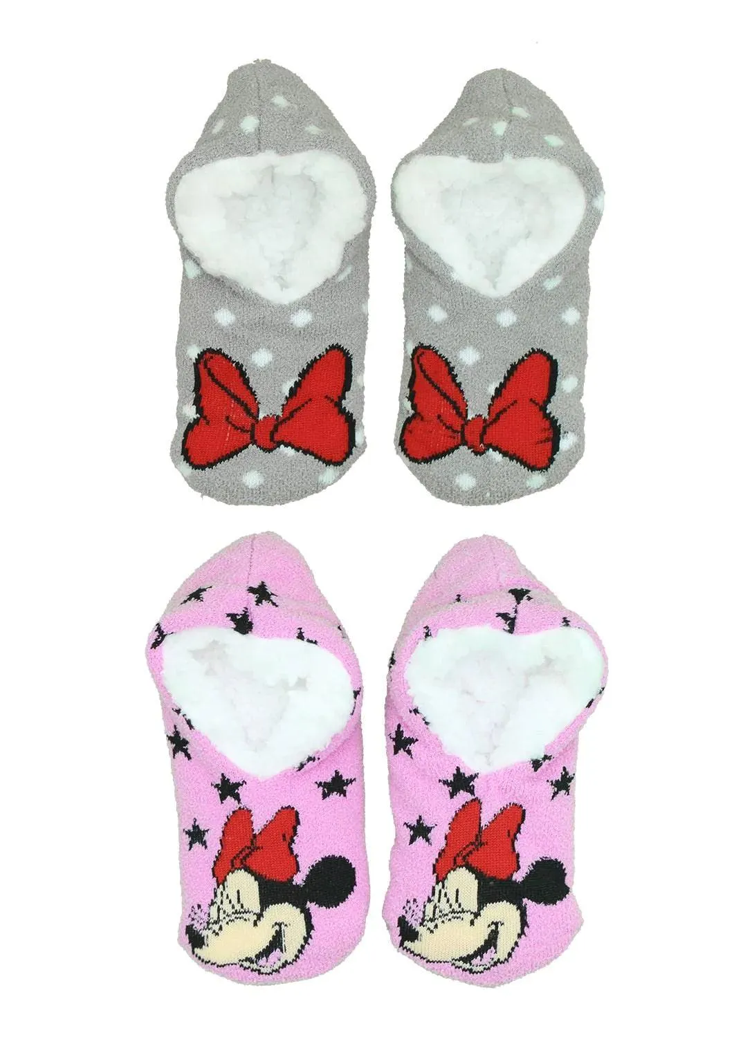Jellifish Girls Minnie Mouse Slipper Socks - 2 Pack Babykids Jellifish Kids