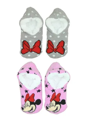 Jellifish Girls Minnie Mouse Slipper Socks - 2 Pack Babykids Jellifish Kids