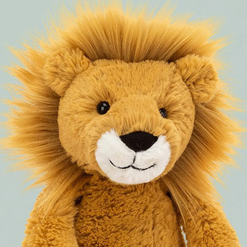Jellycat Bashful Lion Soft Toy with Floss & Rock Jungle Backpack Gift Set