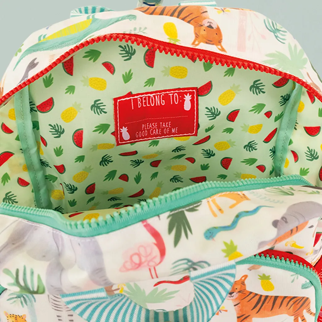 Jellycat Bashful Lion Soft Toy with Floss & Rock Jungle Backpack Gift Set