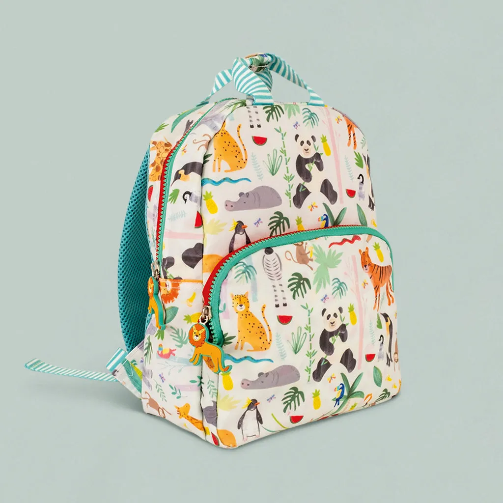 Jellycat Bashful Lion Soft Toy with Floss & Rock Jungle Backpack Gift Set