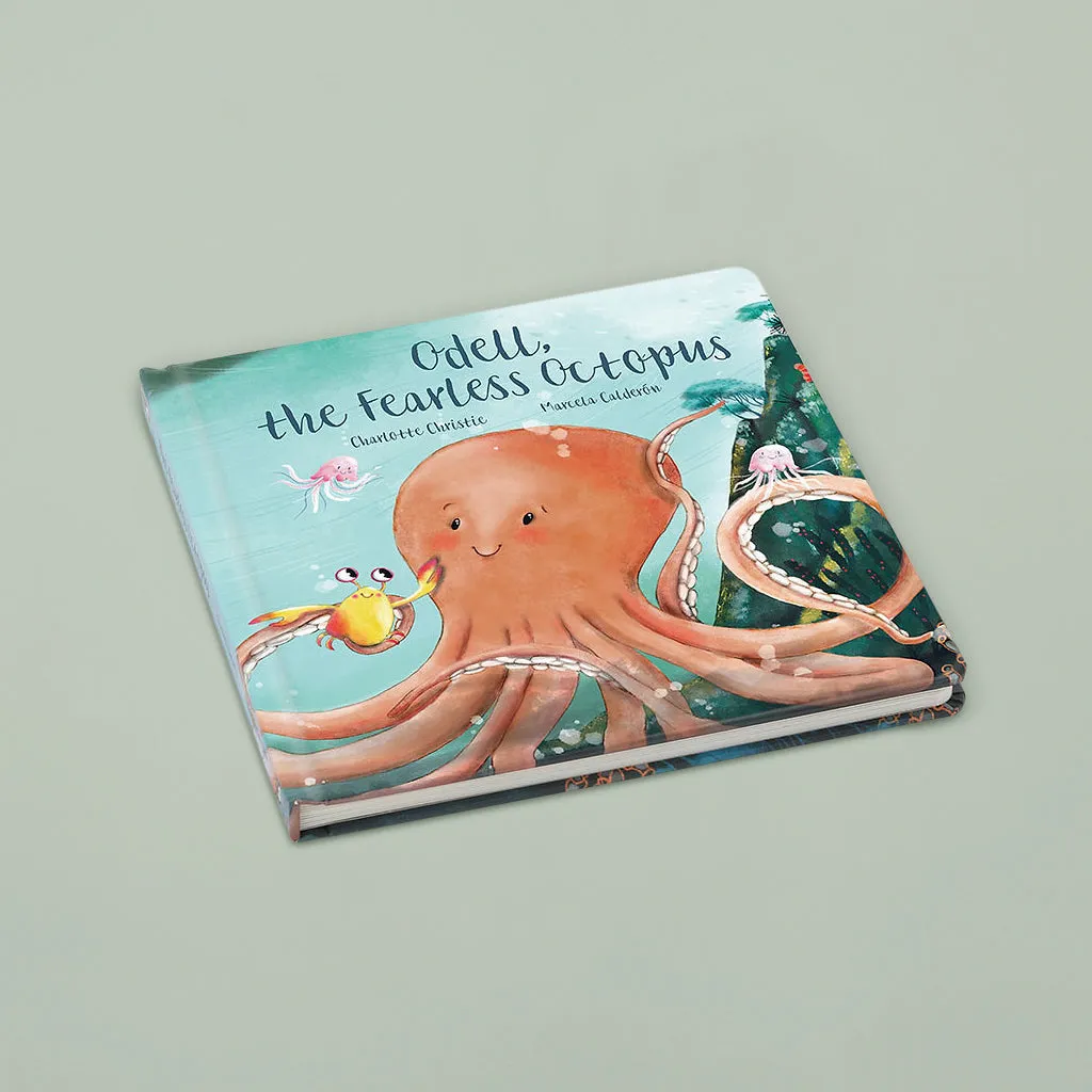 Jellycat Odell Octopus Soft Toy with Odell, The Fearless Octopus Book Gift Set