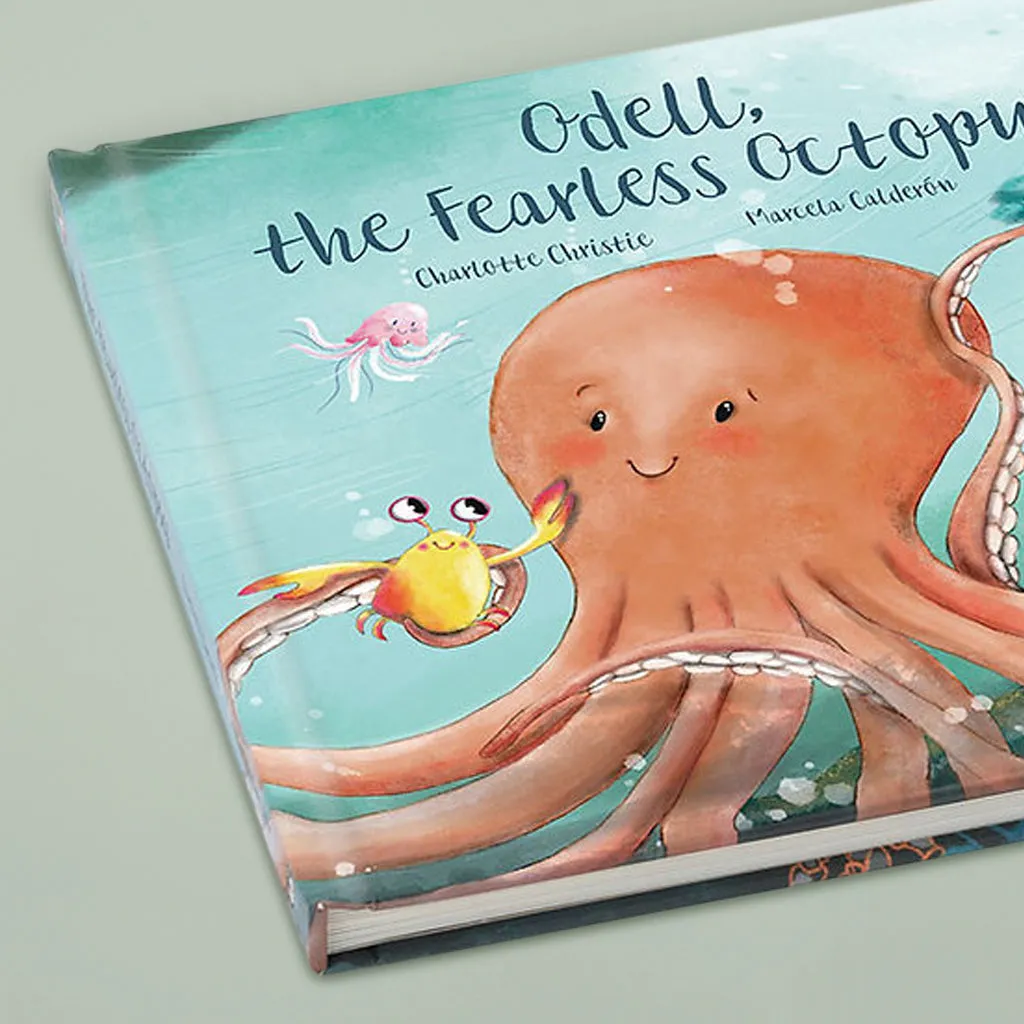 Jellycat Odell Octopus Soft Toy with Odell, The Fearless Octopus Book Gift Set