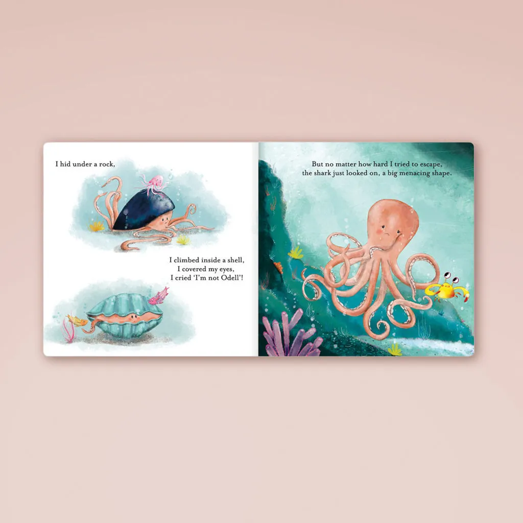 Jellycat Odell Octopus Soft Toy with Odell, The Fearless Octopus Book Gift Set