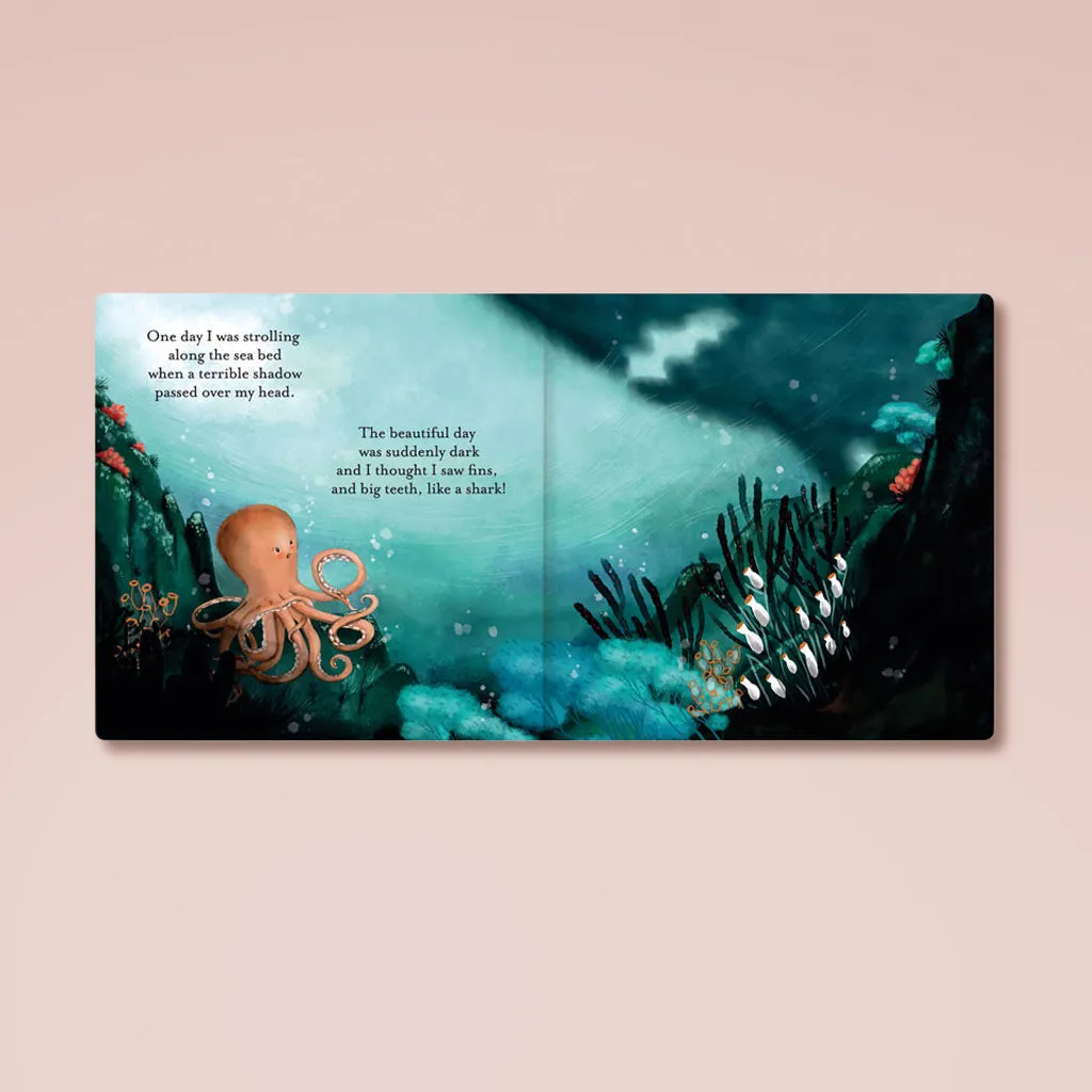 Jellycat Odell Octopus Soft Toy with Odell, The Fearless Octopus Book Gift Set