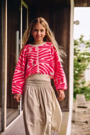 jess c-neck jacquard 000510 - fluo pink Ao76 Clothes Boys Girls