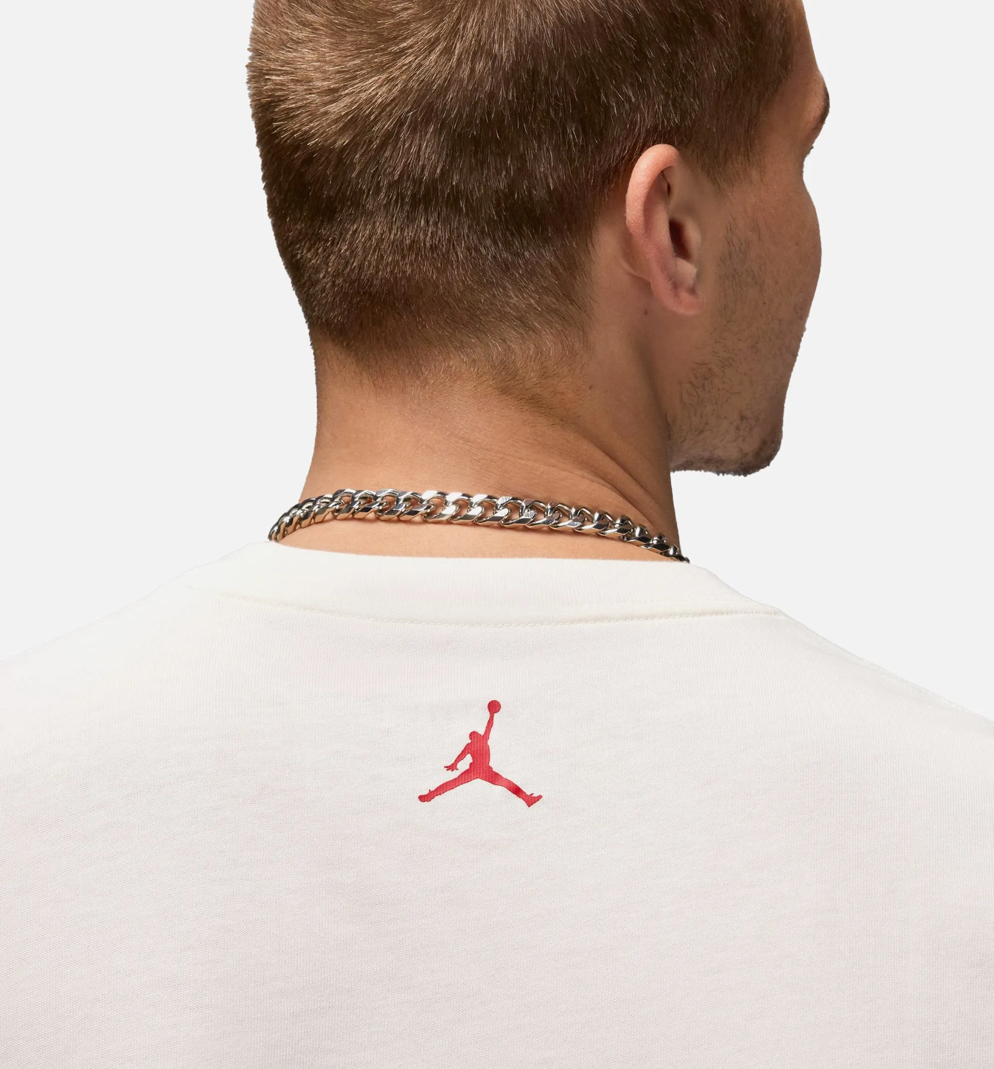 Jordan Clothing Flight Fleece 23 Michael Mens Short Sleeve Shirt - Sail/Red