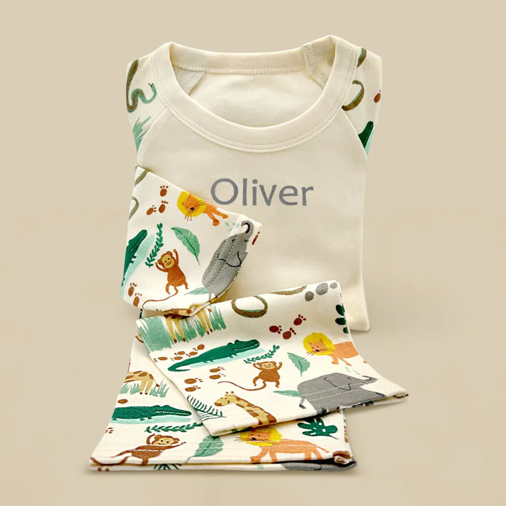 Jungle Balloon And Personalised Pyjamas Birthday Gift Set