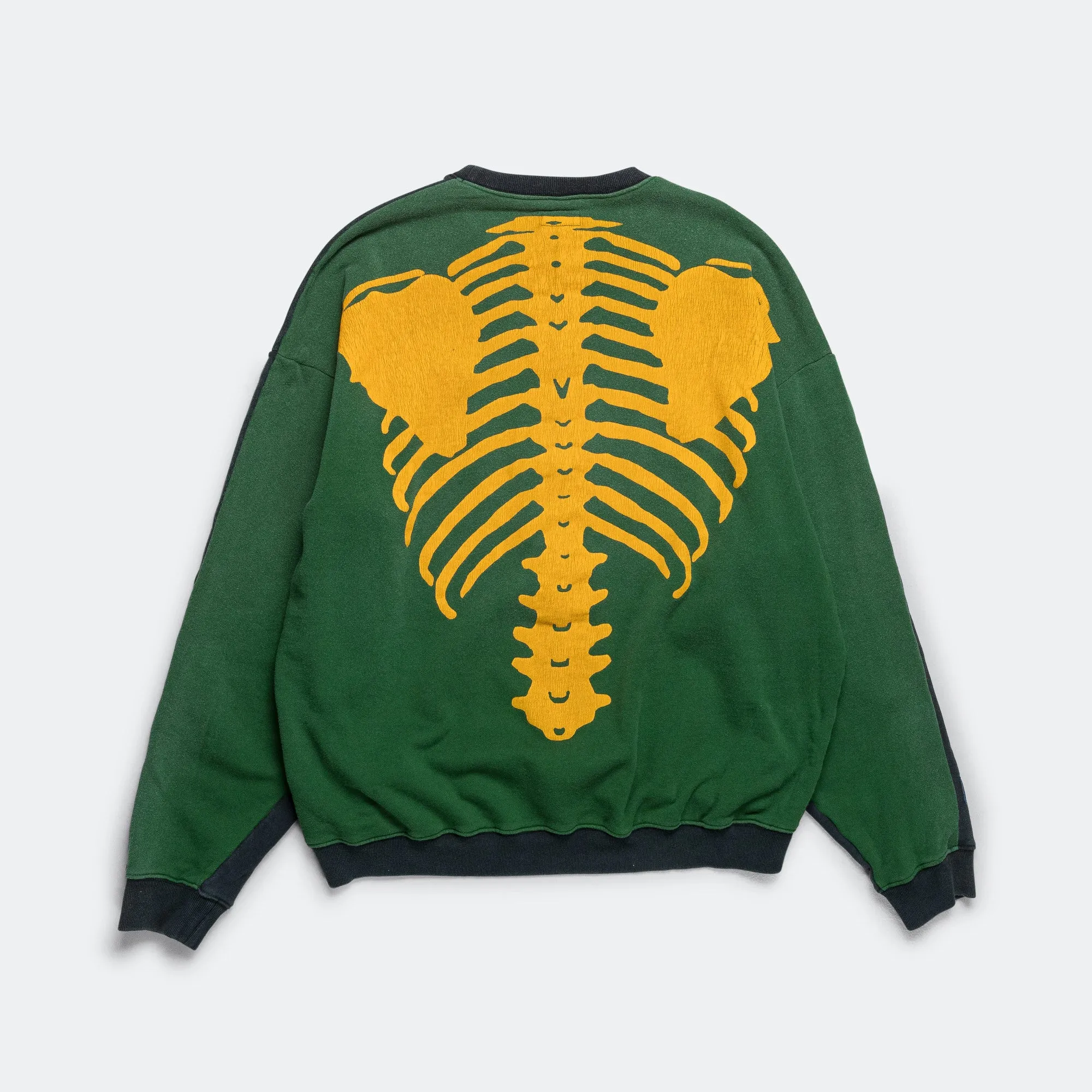 Kapital Clothing SWT Knit 2Tones Remake BIG SWT (BONE) - BLKxGreen