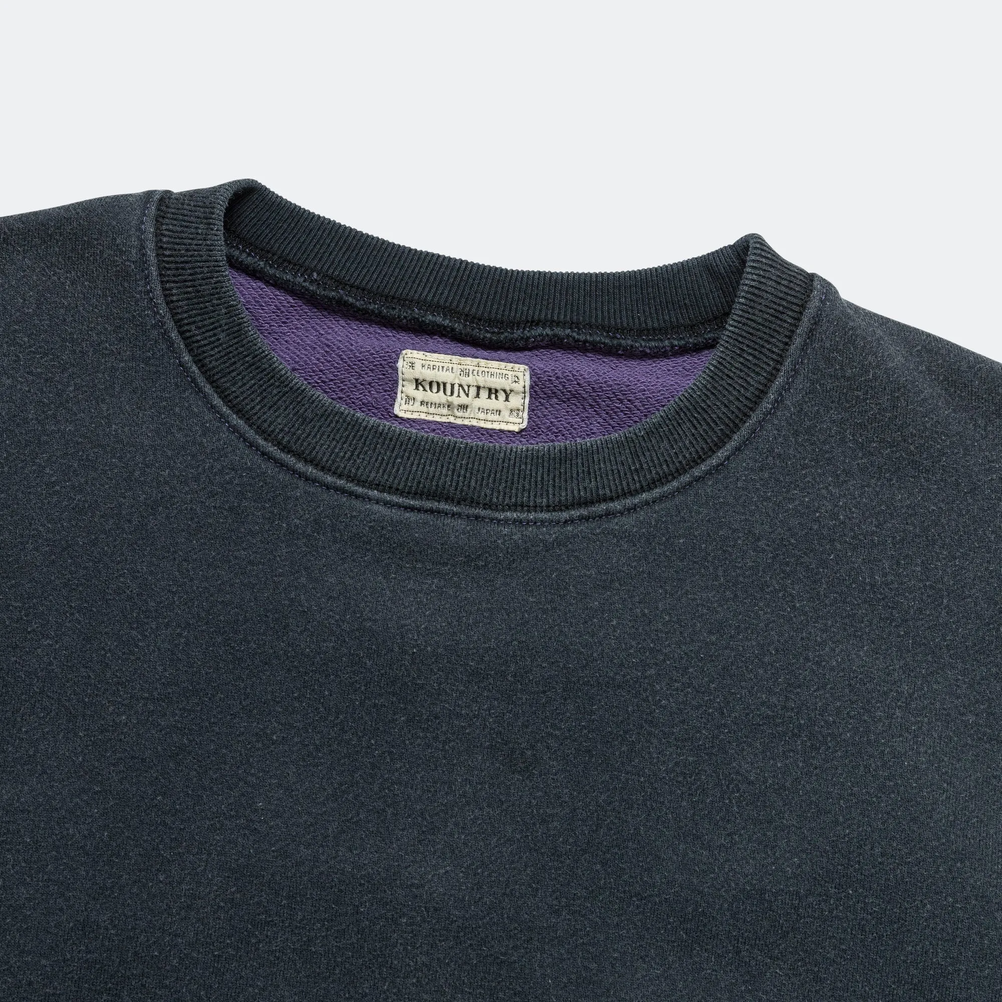 Kapital Clothing SWT Knit 2Tones Remake BIG SWT (BONE) - BLKxPurple