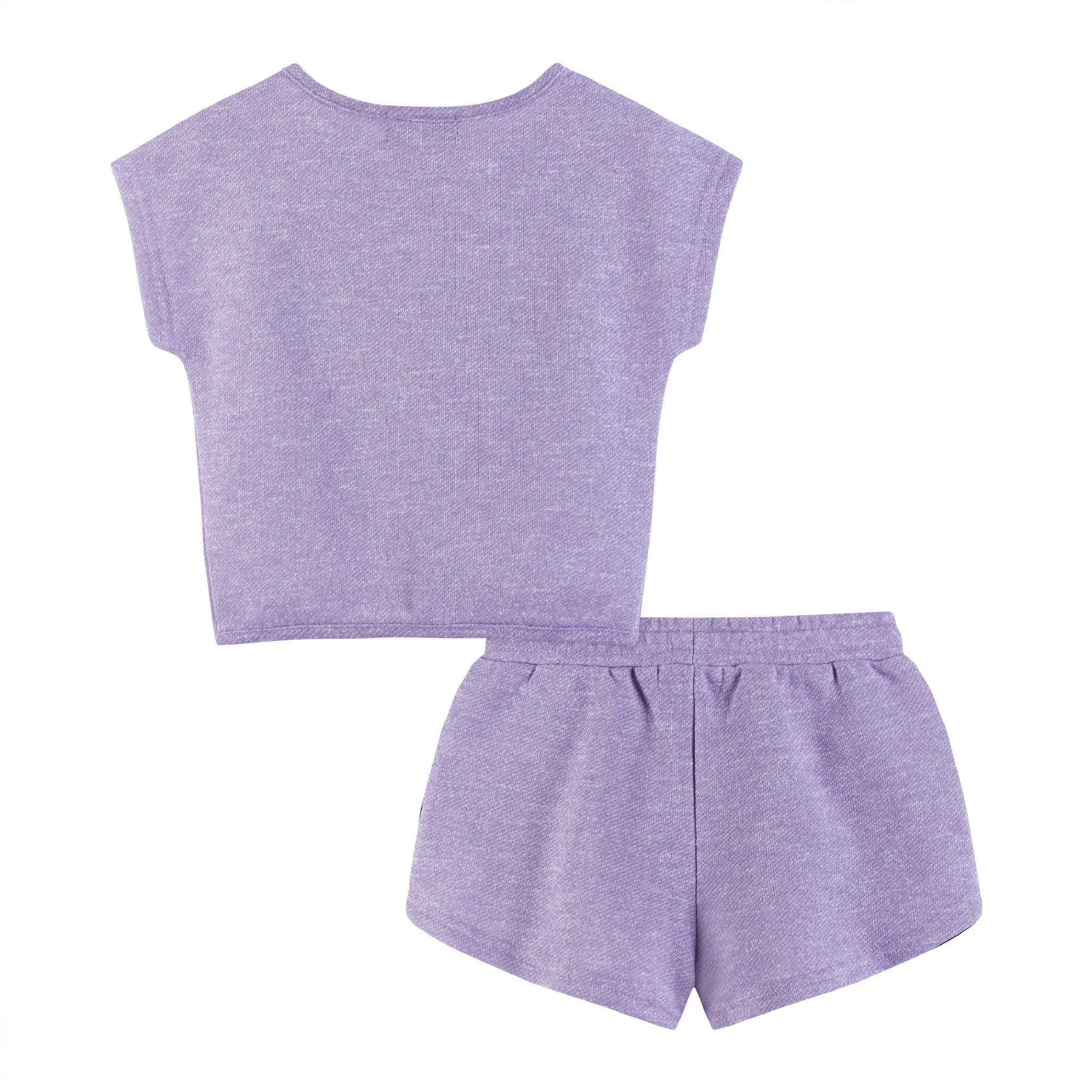Kids (2-6) Girls Tie-front Top & Short Set | Purple Smiley Face Babykids_Andy-Evan