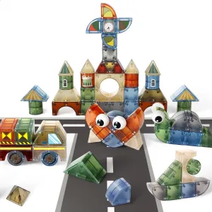 Kids Magnetic Blocks, 62 PCS Magnet Stacking Block Building Toy