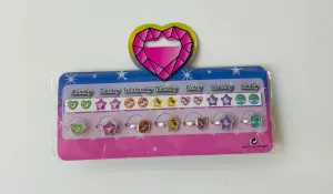 Kids Unicorn Ring Earrings Week Set