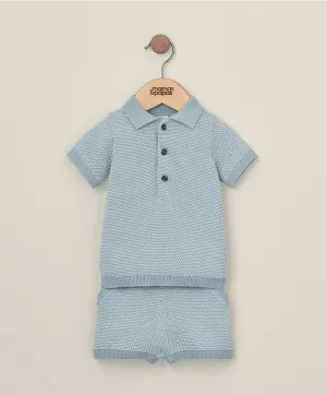 Knitted Polo and Short Outfit Set Babykids Mamas & Papas