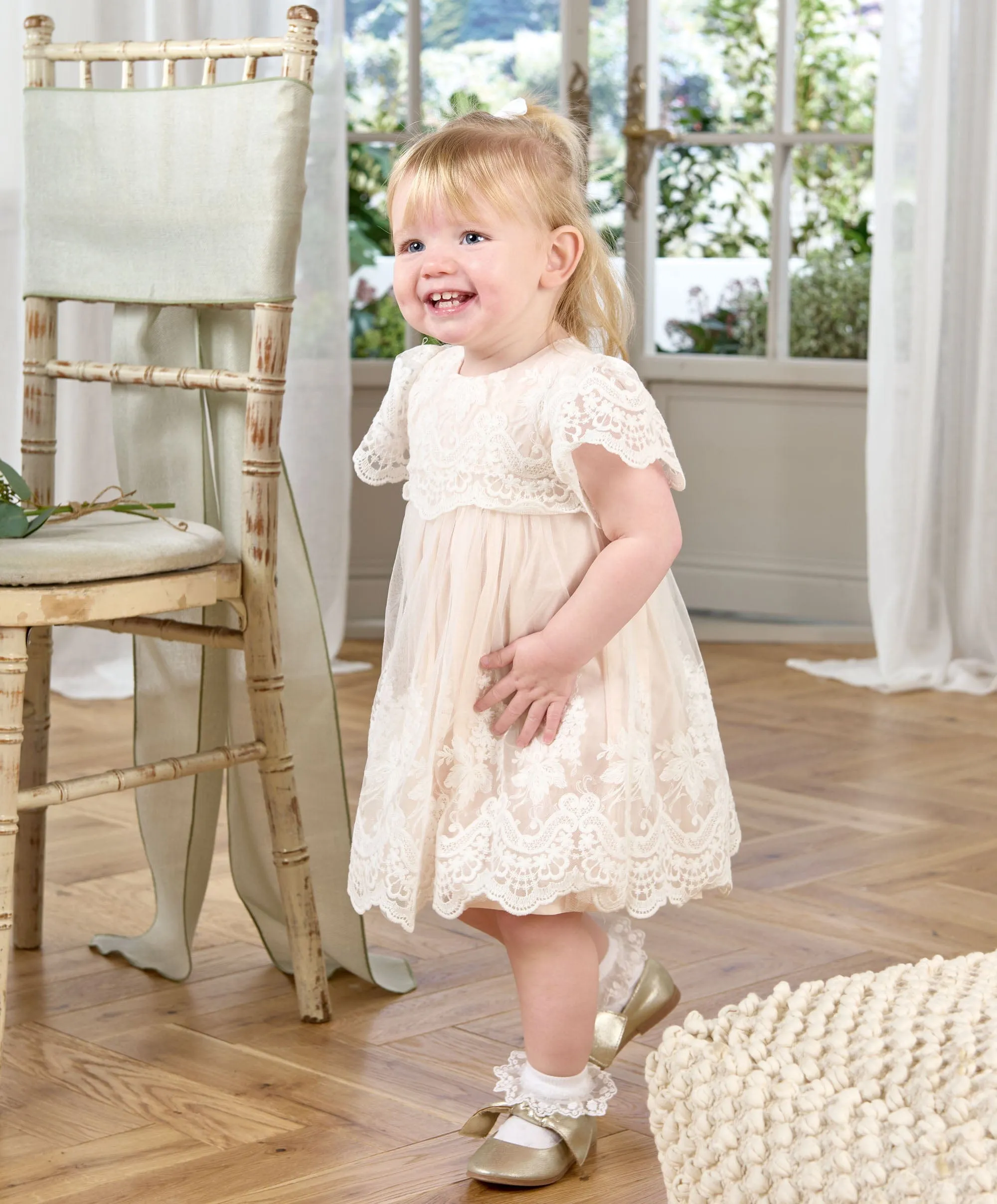 Lace Frill Sleeve Dress Babykids Mamas & Papas