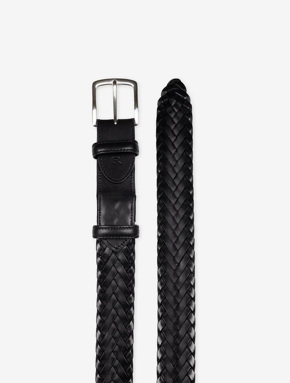 Leather Handweave Belt Black