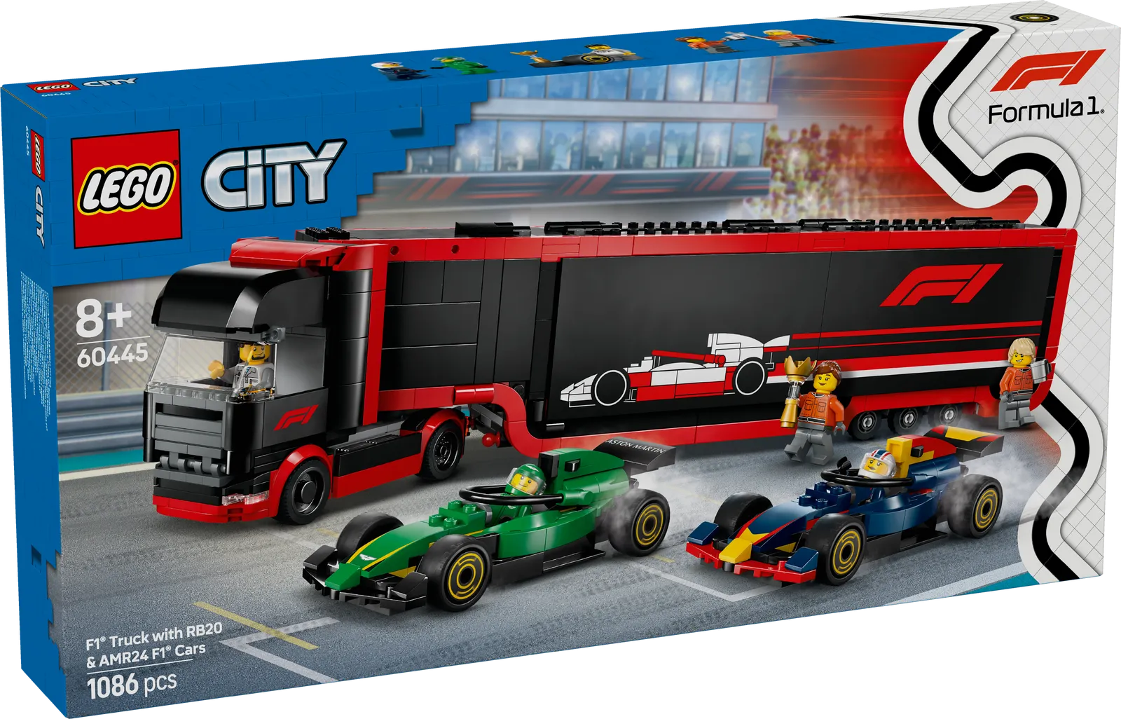 Lego Toys F1 Truck With RB20 & AMR24 F1 Cars - 60445-